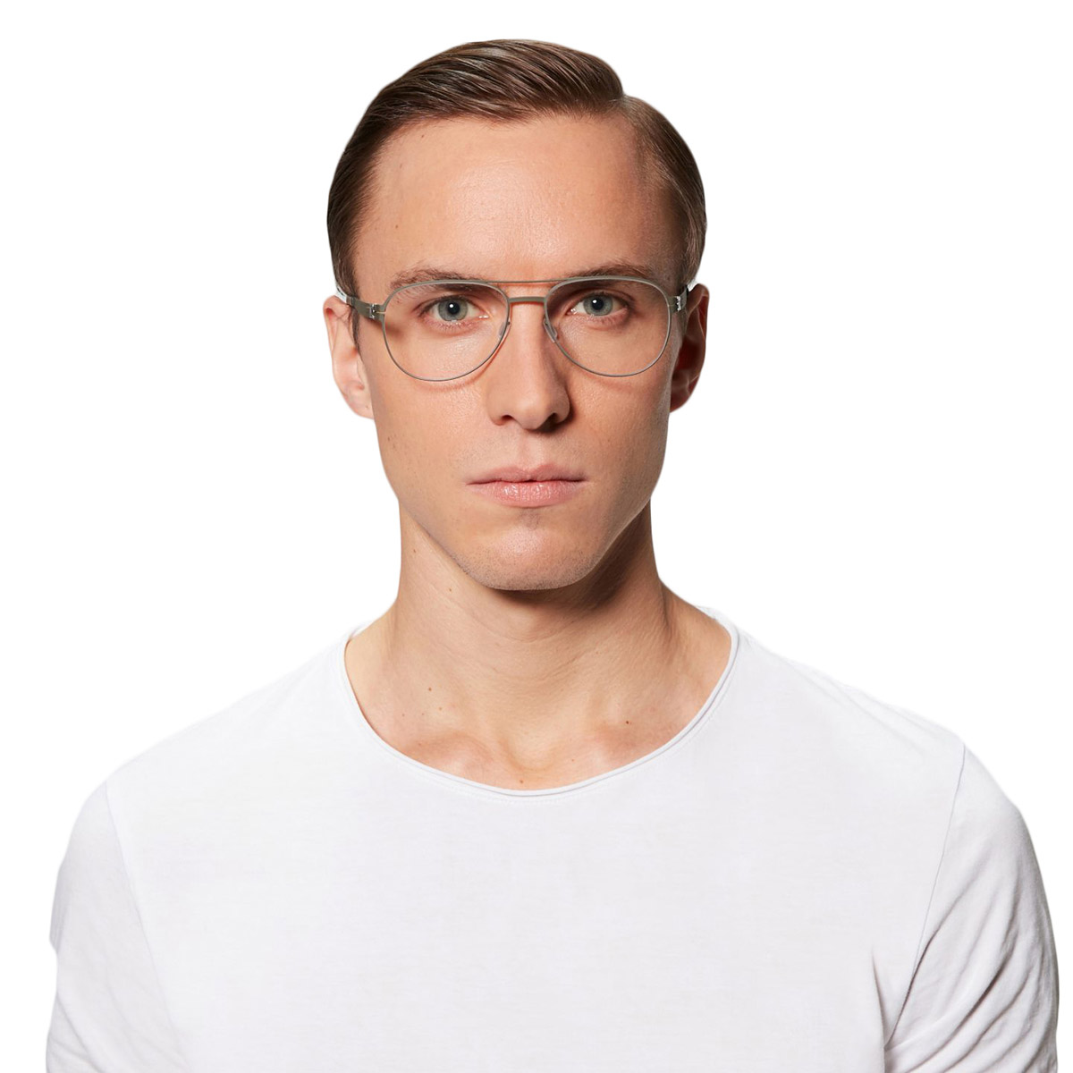 Ic! Berlin Wolfener Moss Eyeglasses On Male Model