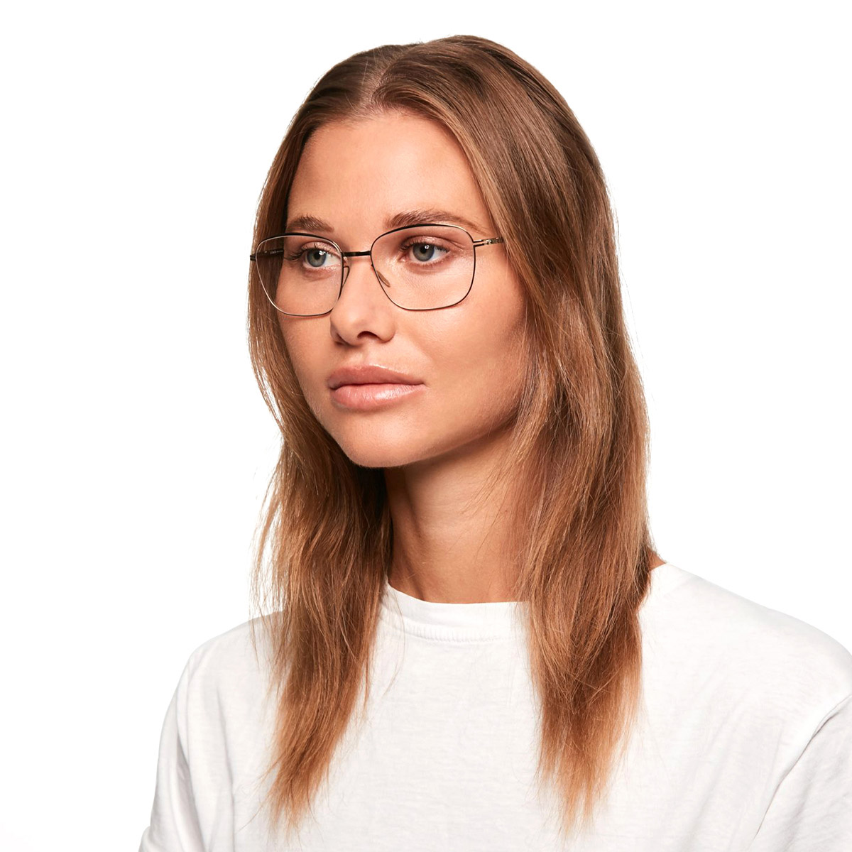 Ic! Berlin Yalca Shiny Copper Eyeglasses On Female Model