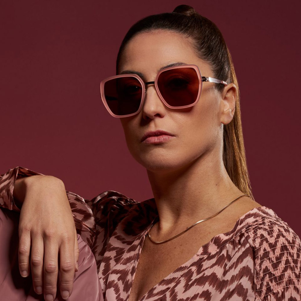 Ic! Berlin Zoe S. Shiny Copper/Rose Matte Sunglasses Lifestyle Shot