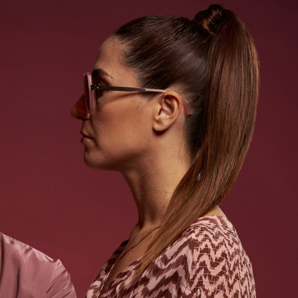 Ic! Berlin Zoe S. Shiny Copper/Rose Matte Sunglasses Lifestyle Shot 2