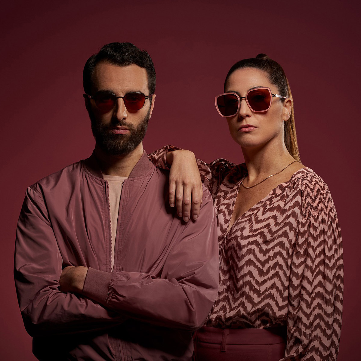 Ic! Berlin Zoe S. Shiny Copper/Rose Matte Sunglasses Lifestyle Shot 3