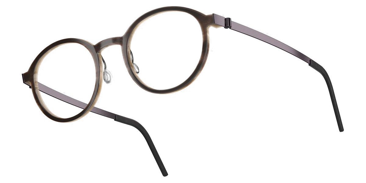 Color: Medium Brown/Light Brown PU14 SL86 Dark Gray Gradient- Lindberg Buffalo Titanium LND1828H18PU1448