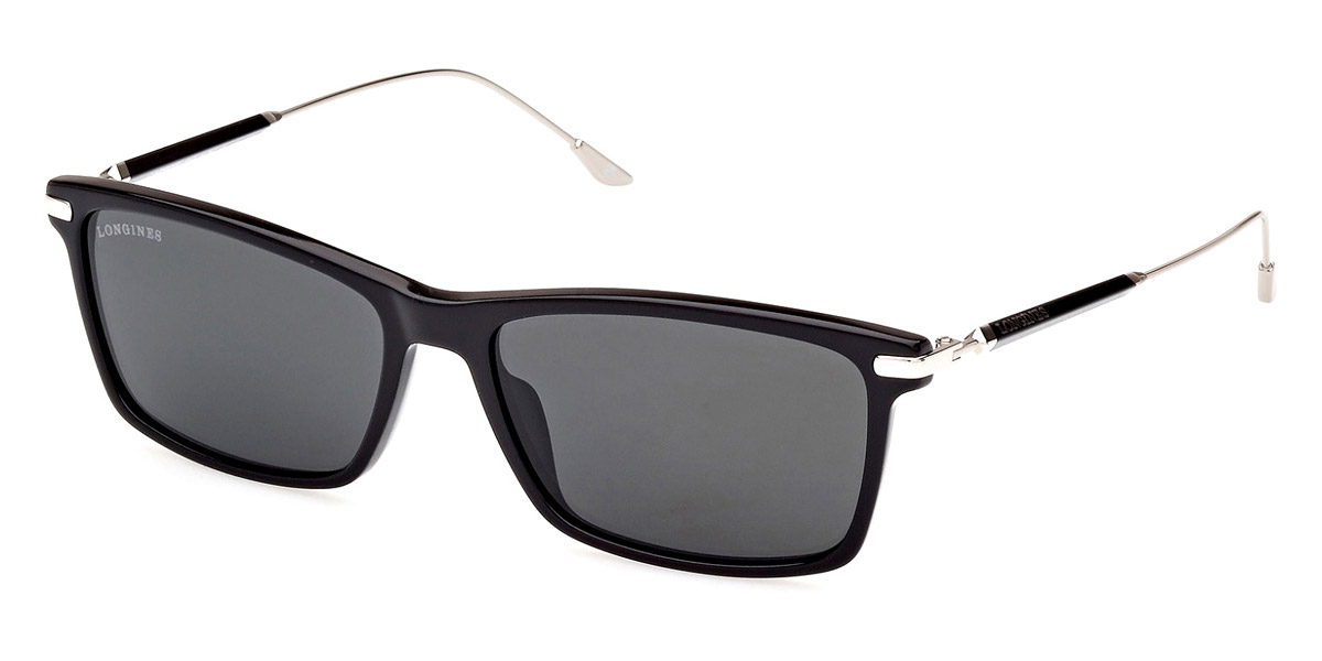 Longines™ LG0023 01A 58 Shiny Black/Shiny Palladium Sunglasses