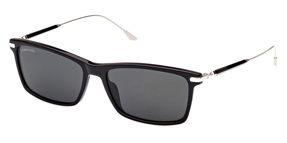 Longines™ LG0023 01A 58 Shiny Black/Shiny Palladium Sunglasses