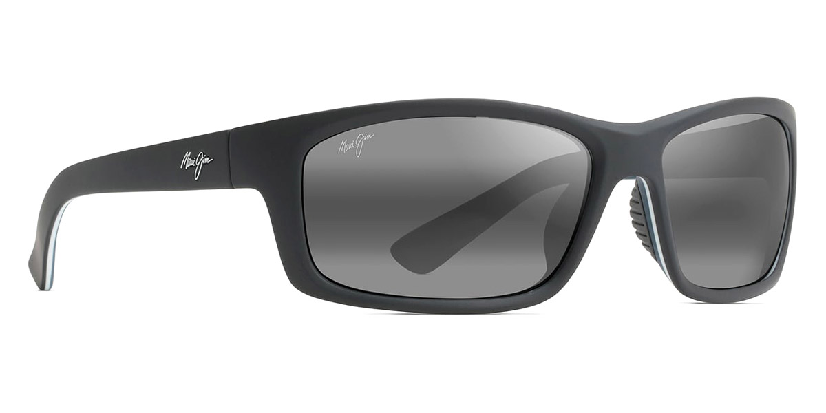 Color: Matte Soft Black with White and Blue (766-02MD) - Maui Jim MJI766-02MD61