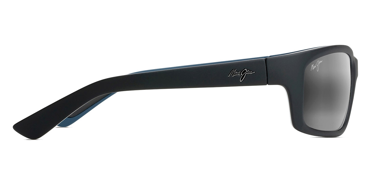 Color: Matte Soft Black with White and Blue (766-02MD) - Maui Jim MJI766-02MD61