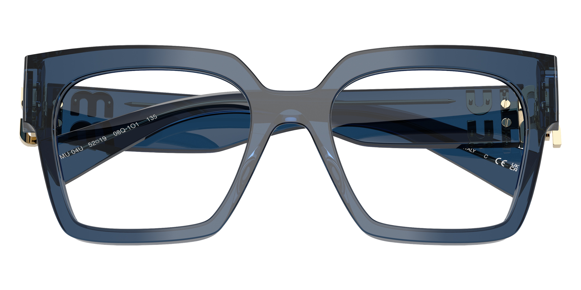 Color: Blue Transparent (08Q1O1) - Miu Miu MU04UV08Q1O150