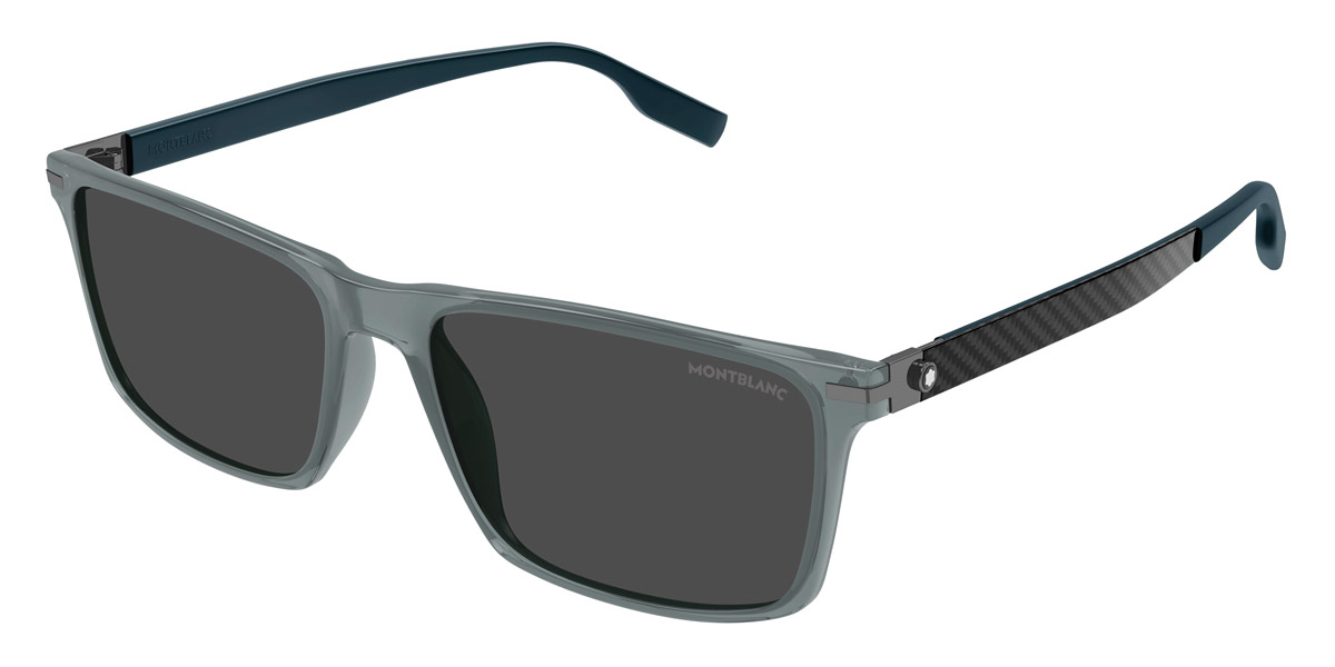 Montblanc™ MB0249S 003 59 Gray/Green Sunglasses
