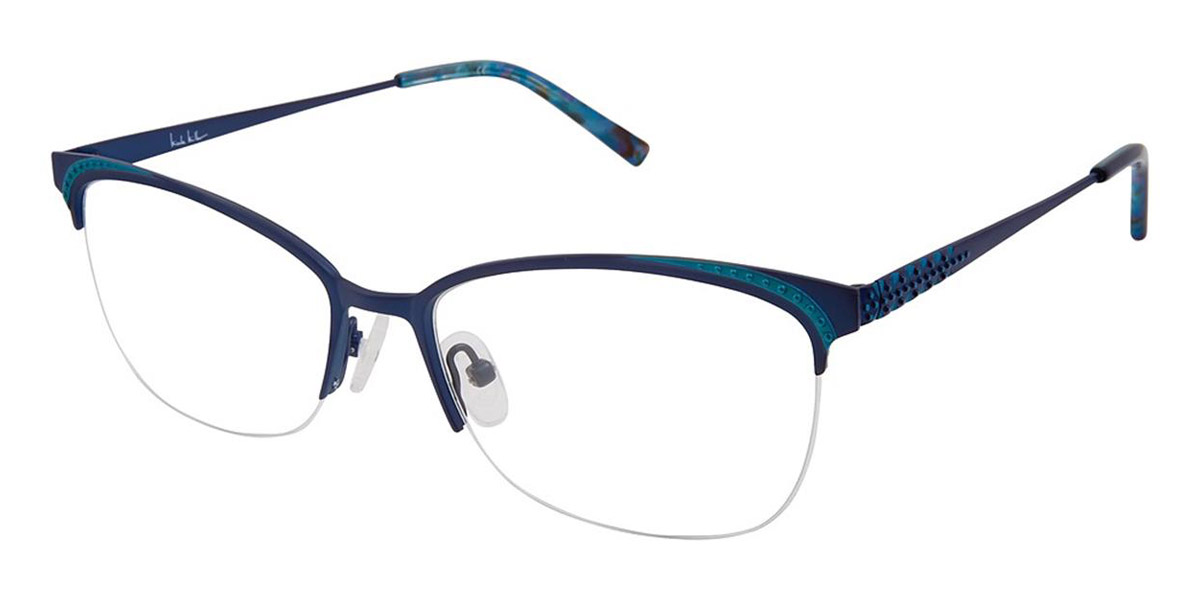 Nicole Miller™ Coleridge YourFit Titanium c03 57 Matte Navy Eyeglasses