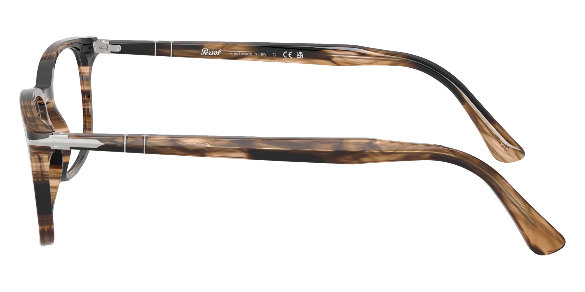 Color: Striped Black and Grayish Brown (1236) - Persol PO3189V123653