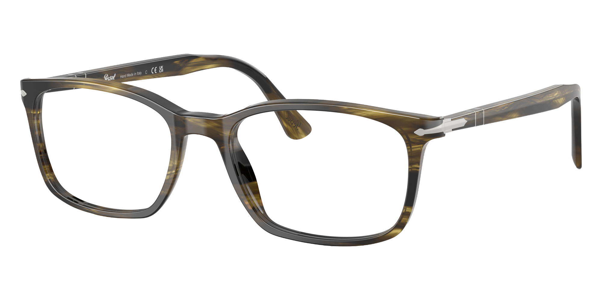 Color: Striped Black and Olive Green (1237) - Persol PO3189V123753