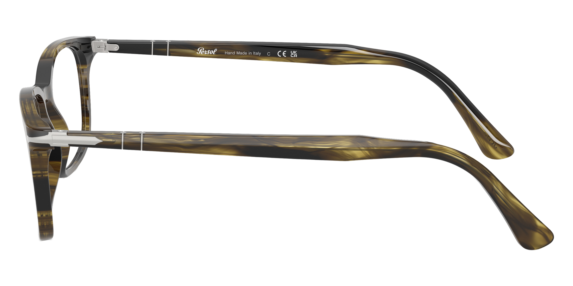 Color: Striped Black and Olive Green (1237) - Persol PO3189V123753