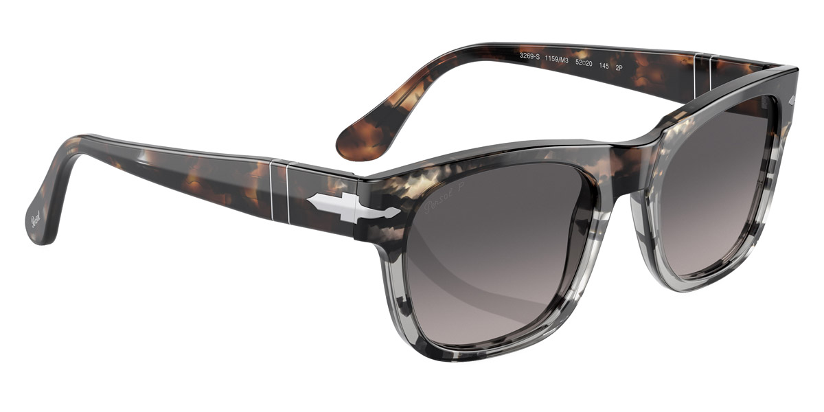 Color: Brown/Gray Cut Tortoise/Brown Tortoise (1159M3) - Persol PO3269S1159M354