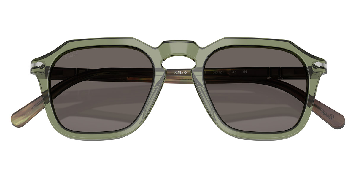 Color: Transparent Green/Striped Green (1226B1) - Persol PO3292S1226B152