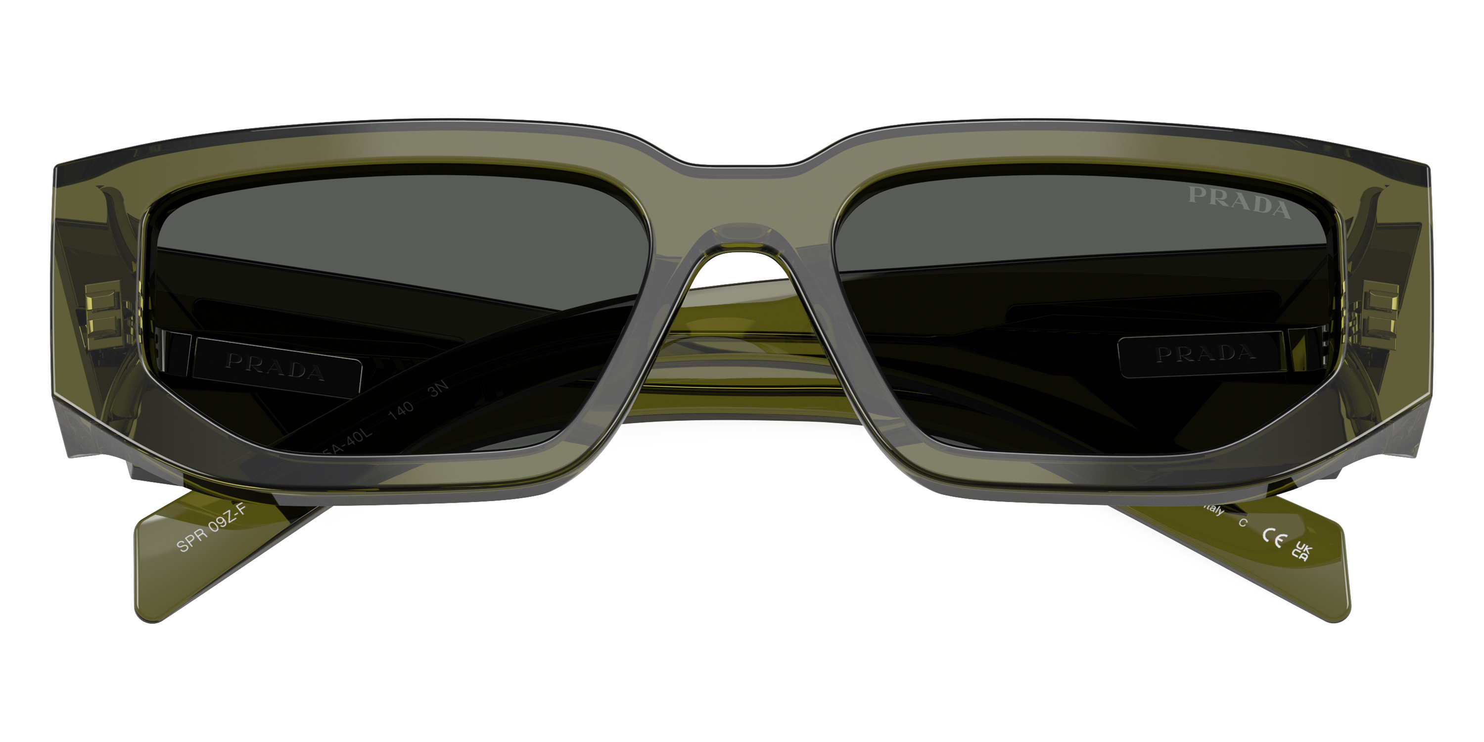 Color: Transparent Military Green (25A40L) - Prada PR09ZSF25A40L55