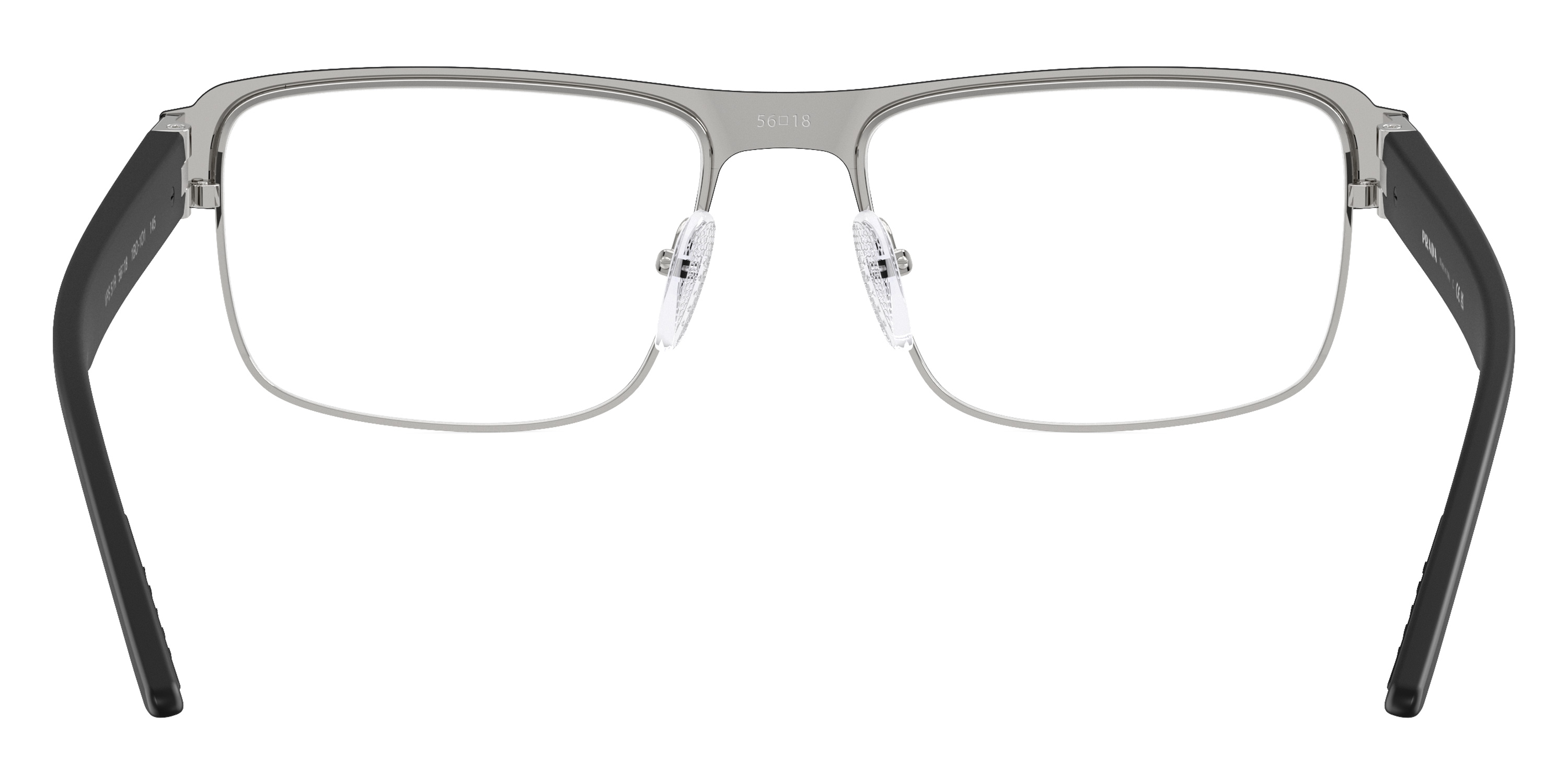 Color: Matte Black/Silver/Matte Black (1BO1O1) - Prada Linea Rossa PS51RV1BO1O156
