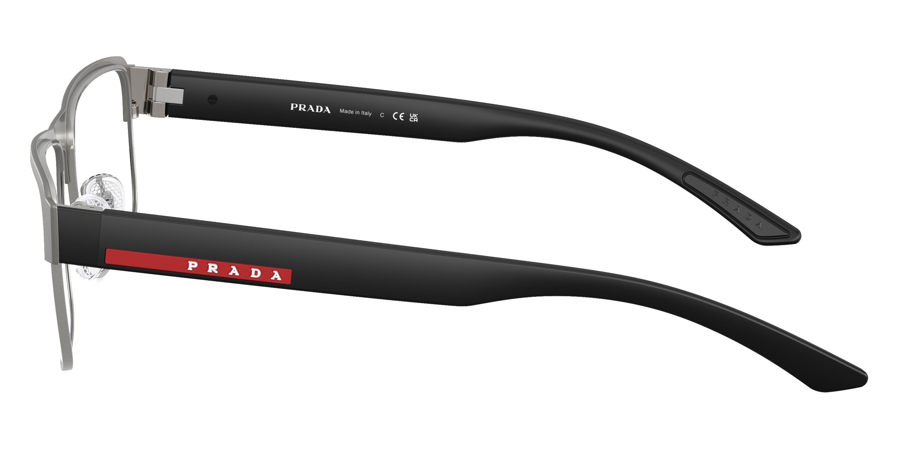 Color: Matte Brushed Lead/Matte Black (DHG1O1) - Prada Linea Rossa PS51RVDHG1O156