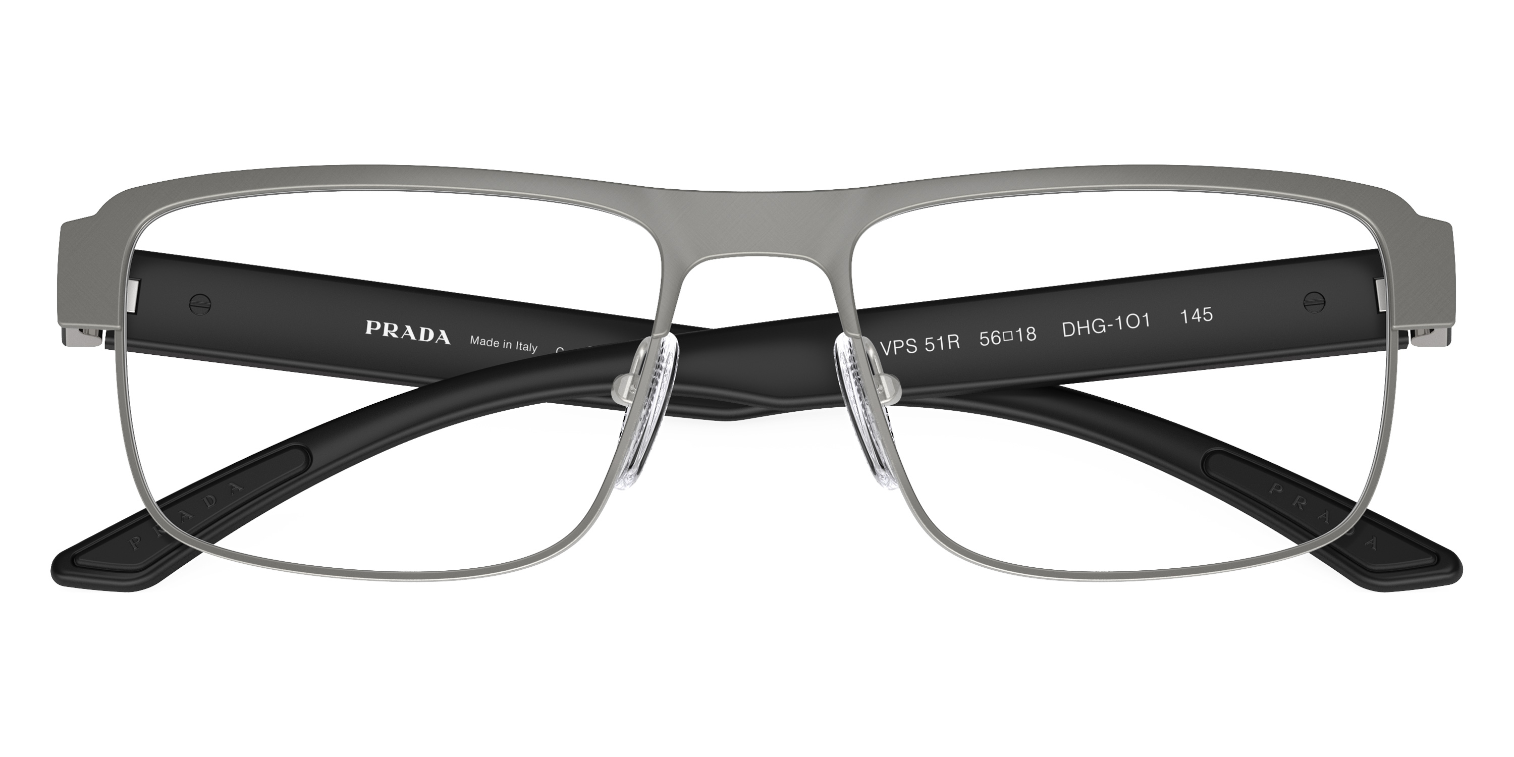 Color: Matte Brushed Lead/Matte Black (DHG1O1) - Prada Linea Rossa PS51RVDHG1O156