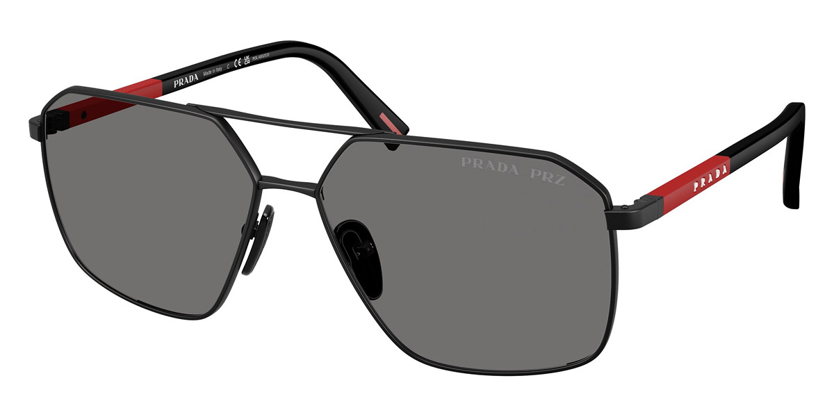 Color: Matte Black/Black Rubber (1BO02G) - Prada Linea Rossa PSA50S1BO02G60