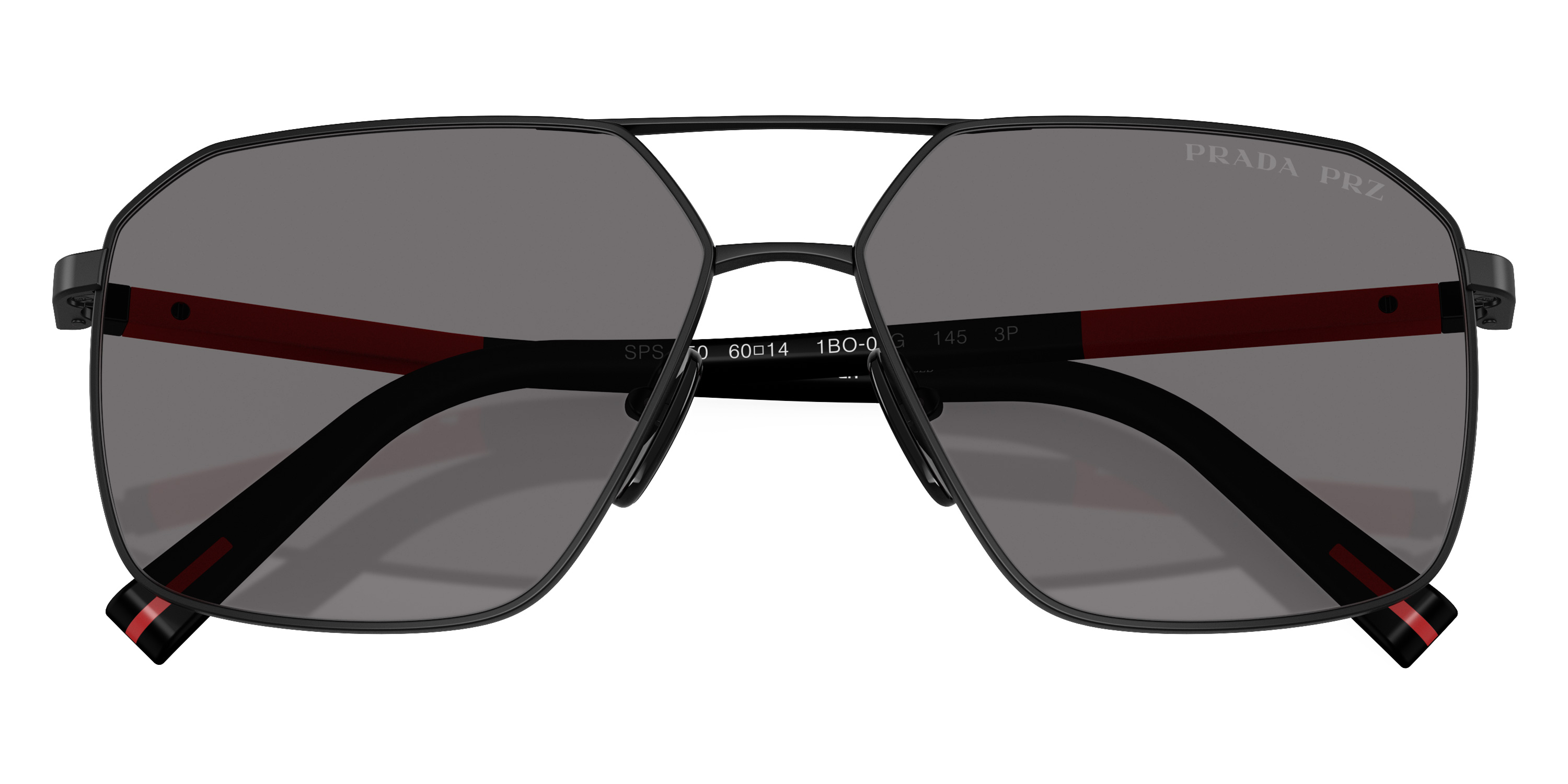 Color: Matte Black/Black Rubber (1BO02G) - Prada Linea Rossa PSA50S1BO02G60