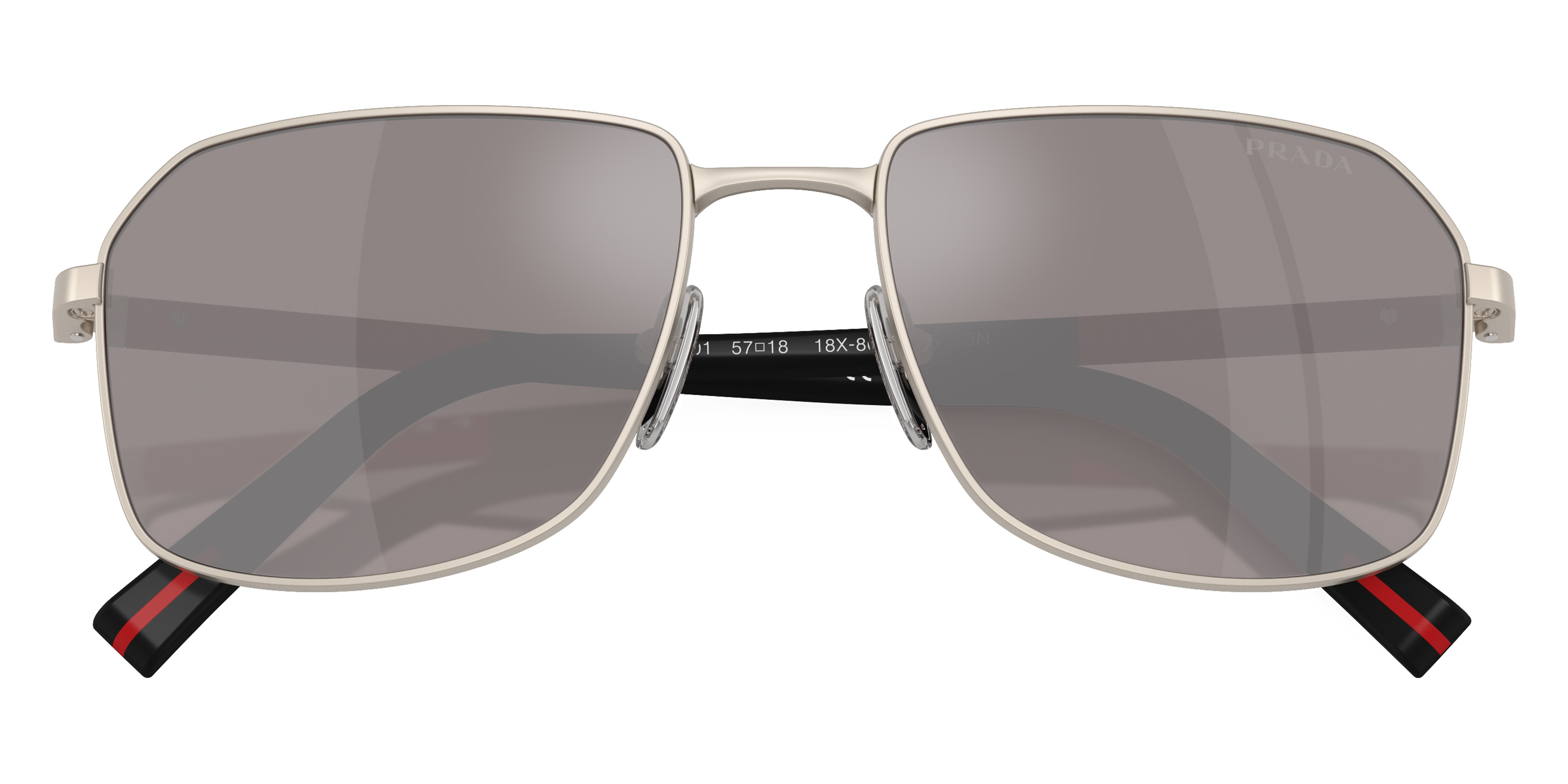 Color: Matte Champagne/Black Rubbered (18X80I) - Prada Linea Rossa PSA51S18X80I57