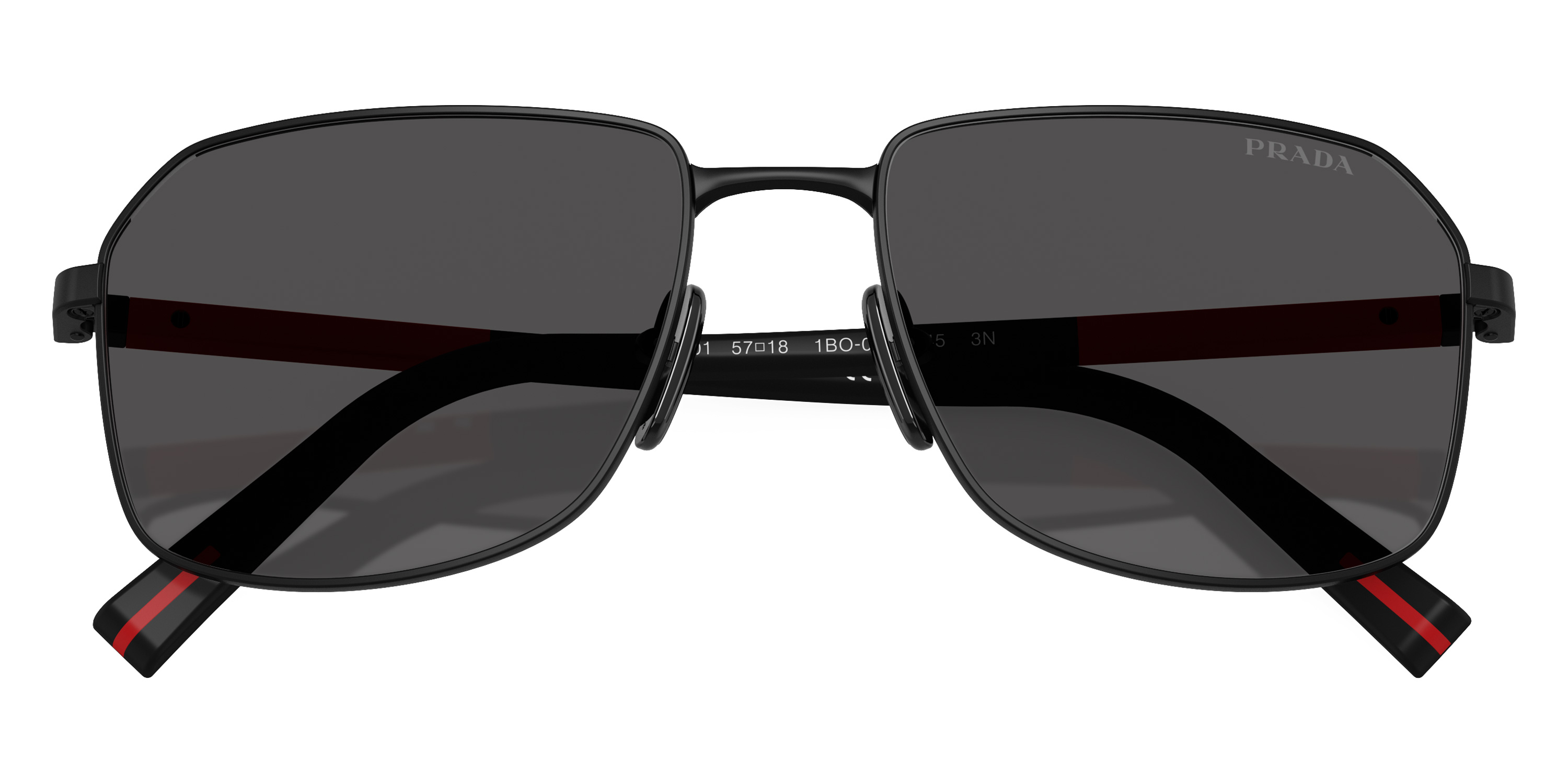 Color: Matte Black/Black Rubbered (1BO06F) - Prada Linea Rossa PSA51S1BO06F57