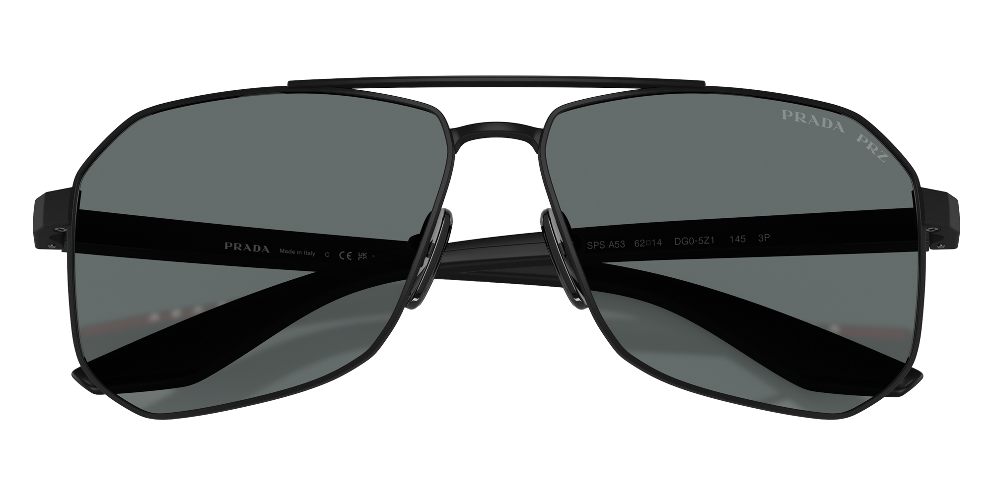 Color: Matte Black/Black Rubber (DG05Z1) - Prada Linea Rossa PSA53SDG05Z162