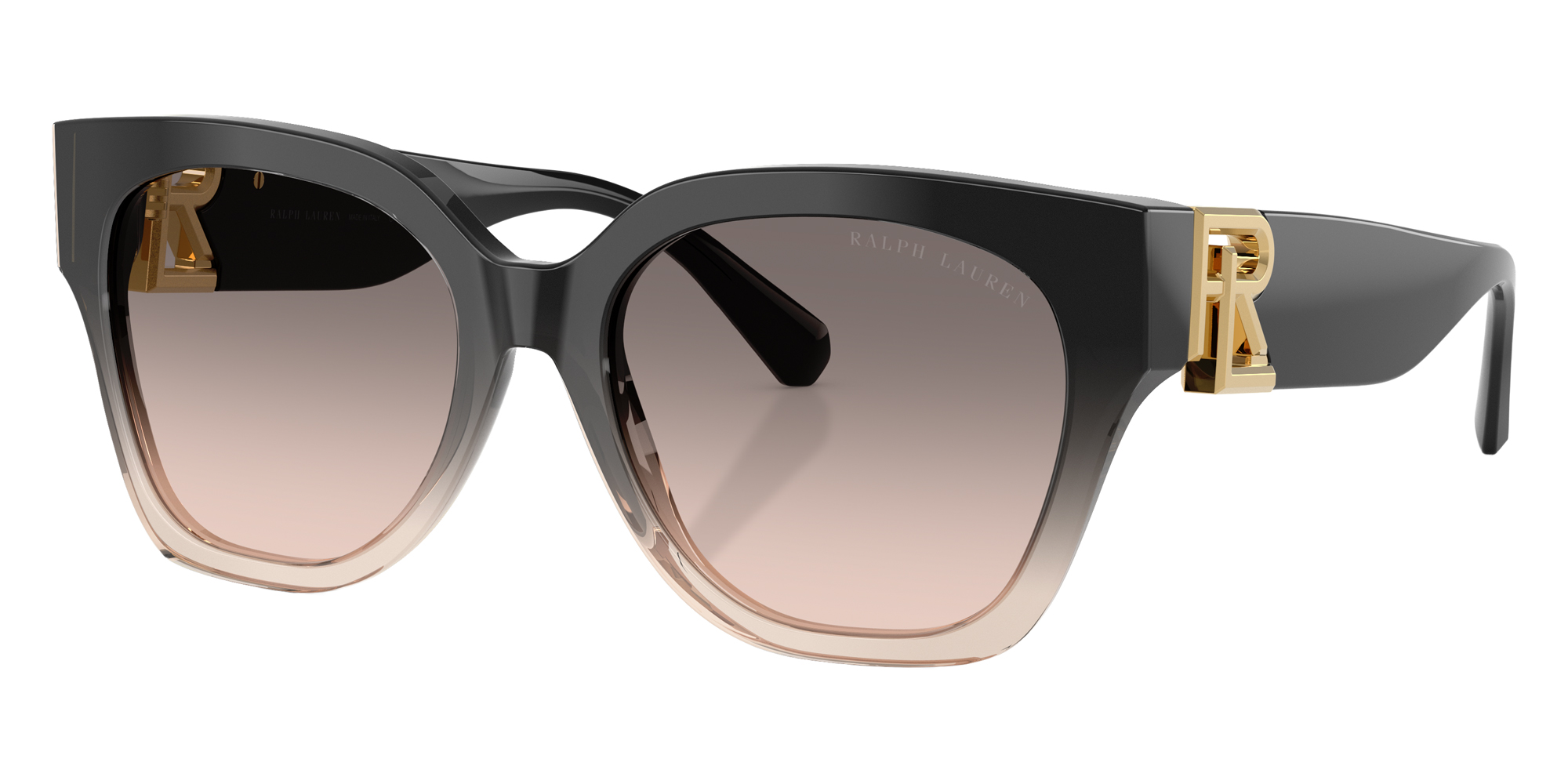 Color: Shiny Gradient Black/Transparent Beige (60223B) - RALPH LAUREN RL822160223B55