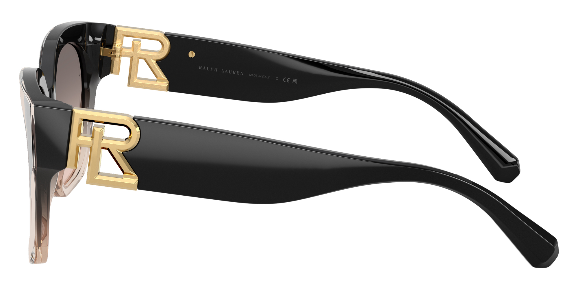 Color: Shiny Gradient Black/Transparent Beige (60223B) - RALPH LAUREN RL822160223B55