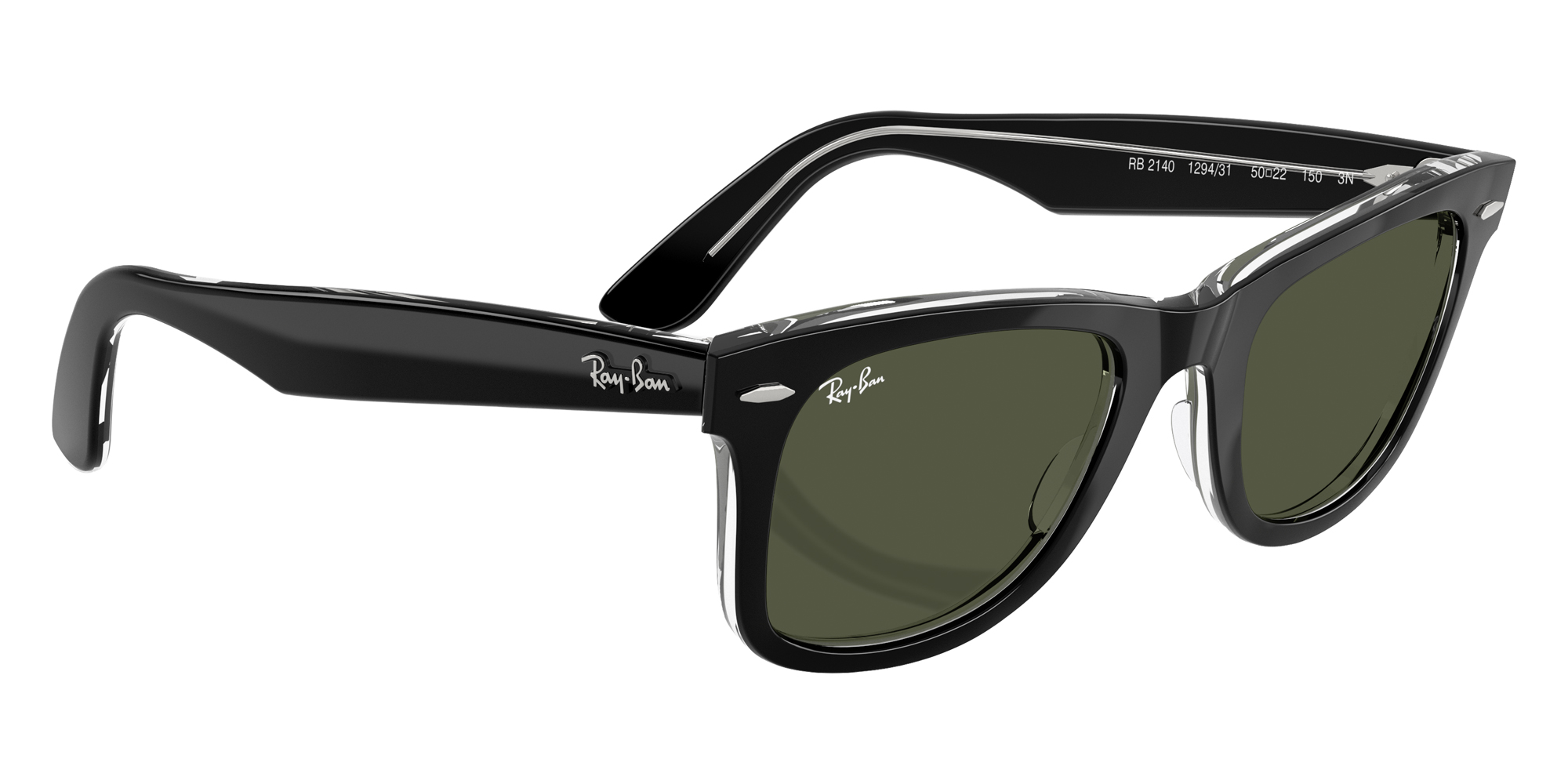 Color: Black on Transparent (129431) - Ray-Ban RB214012943150