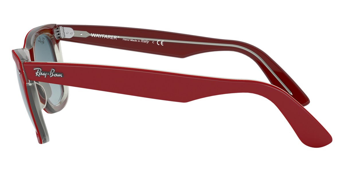 Color: Red On Transparent Gray (12963M) - Ray-Ban RB214012963M50