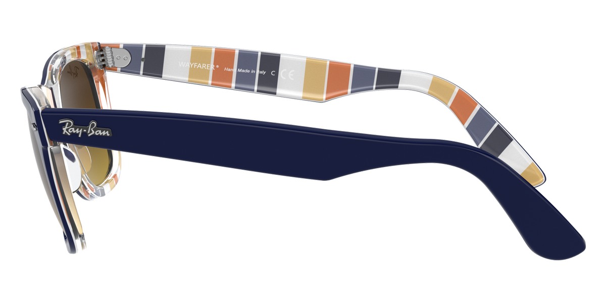 Color: Blue On Stripes Orange/Blue (132085) - Ray-Ban RB214013208550