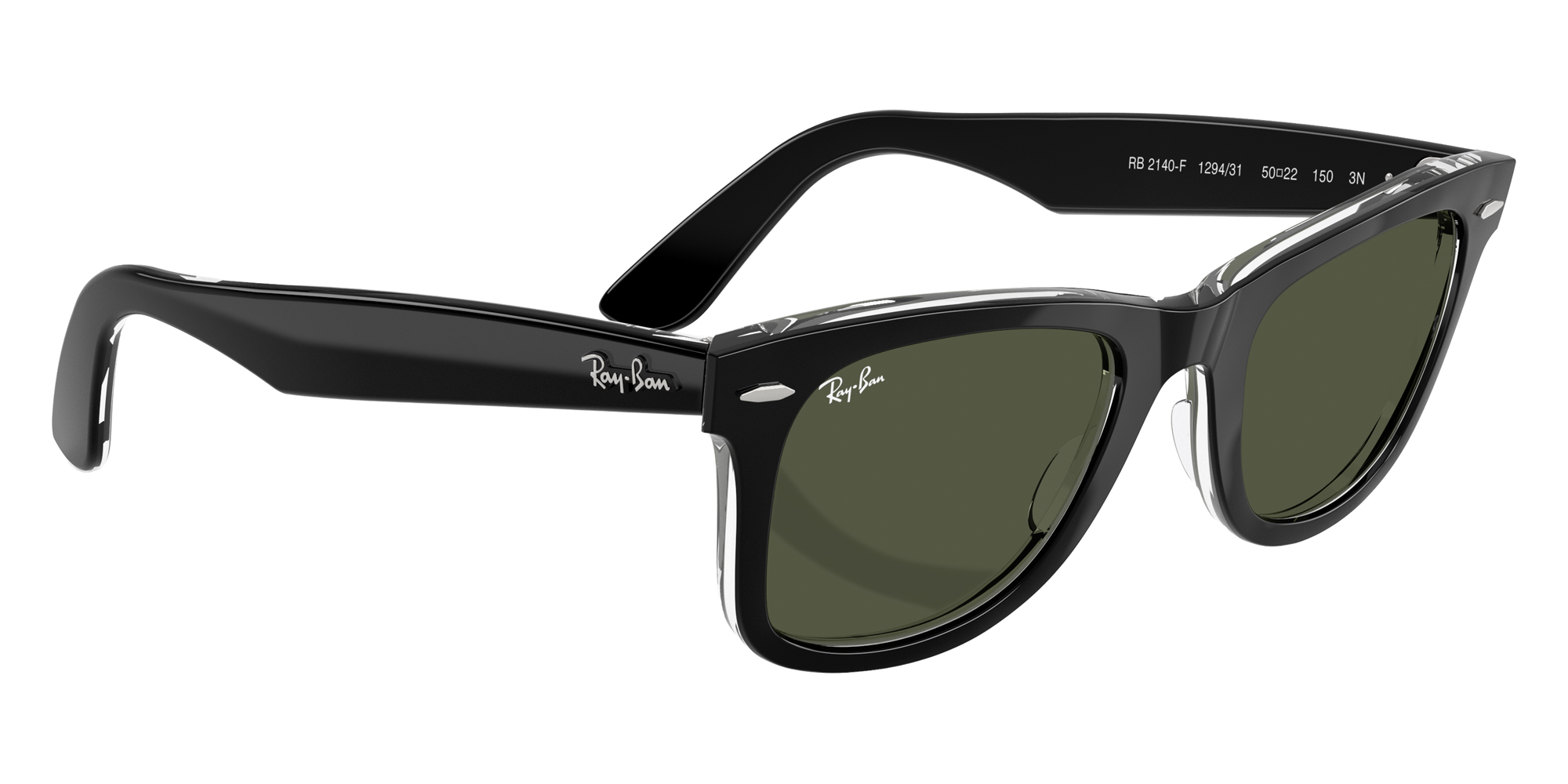 Color: Black on Transparent (129431) - Ray-Ban RB2140F12943152