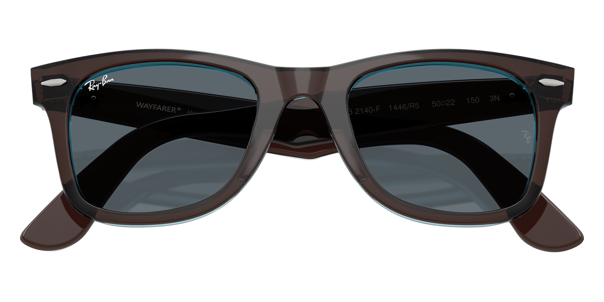 Color: Brown on Transparent Blue (1446R5) - Ray-Ban RB2140F1446R552