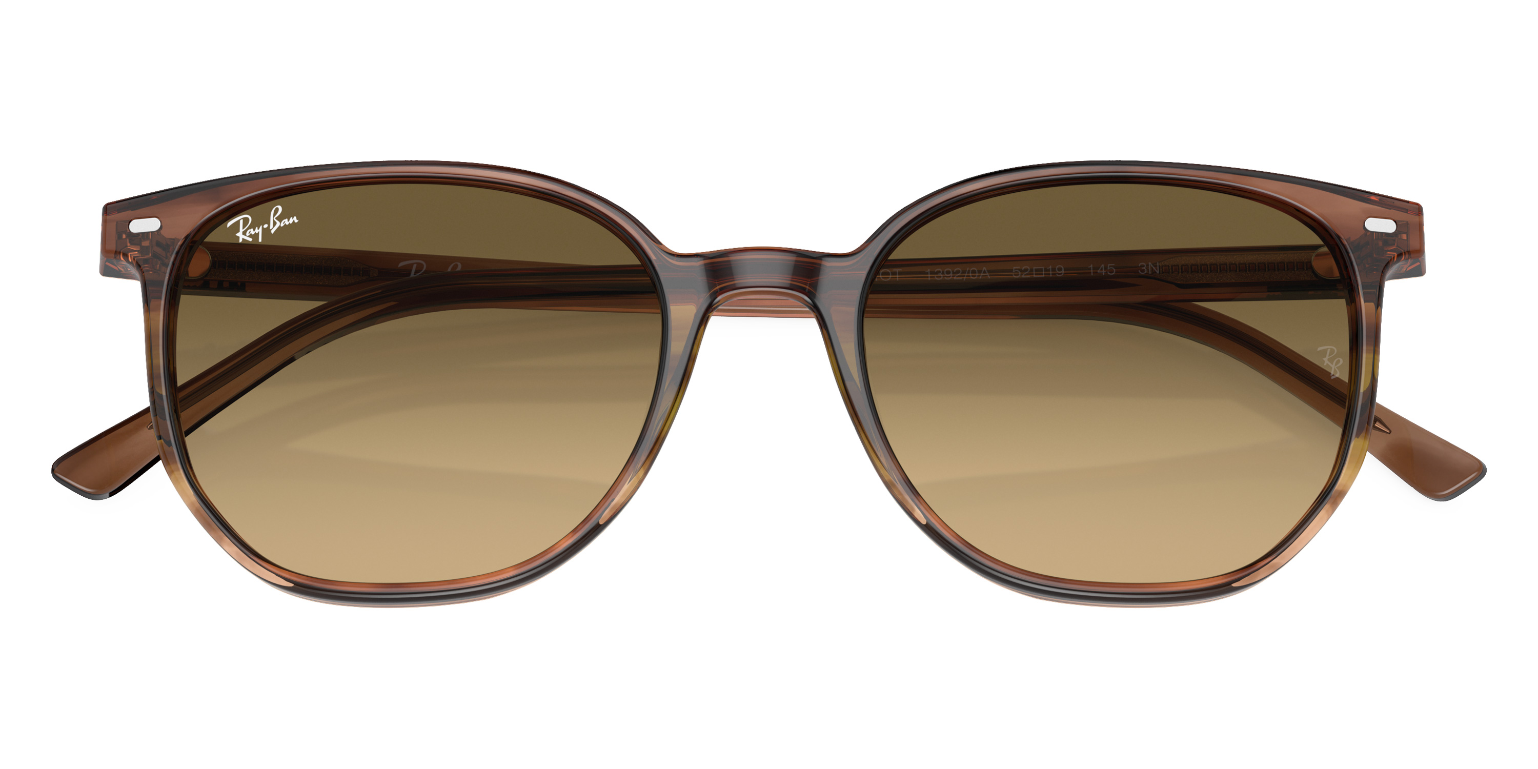 Color: Striped Brown and Green (13920A) - Ray-Ban RB219713920A52