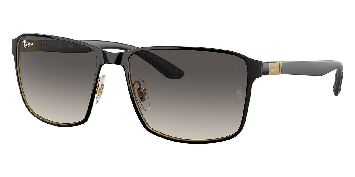 Ray-Ban™ RB3721 187/11 59 Black on Gold Sunglasses