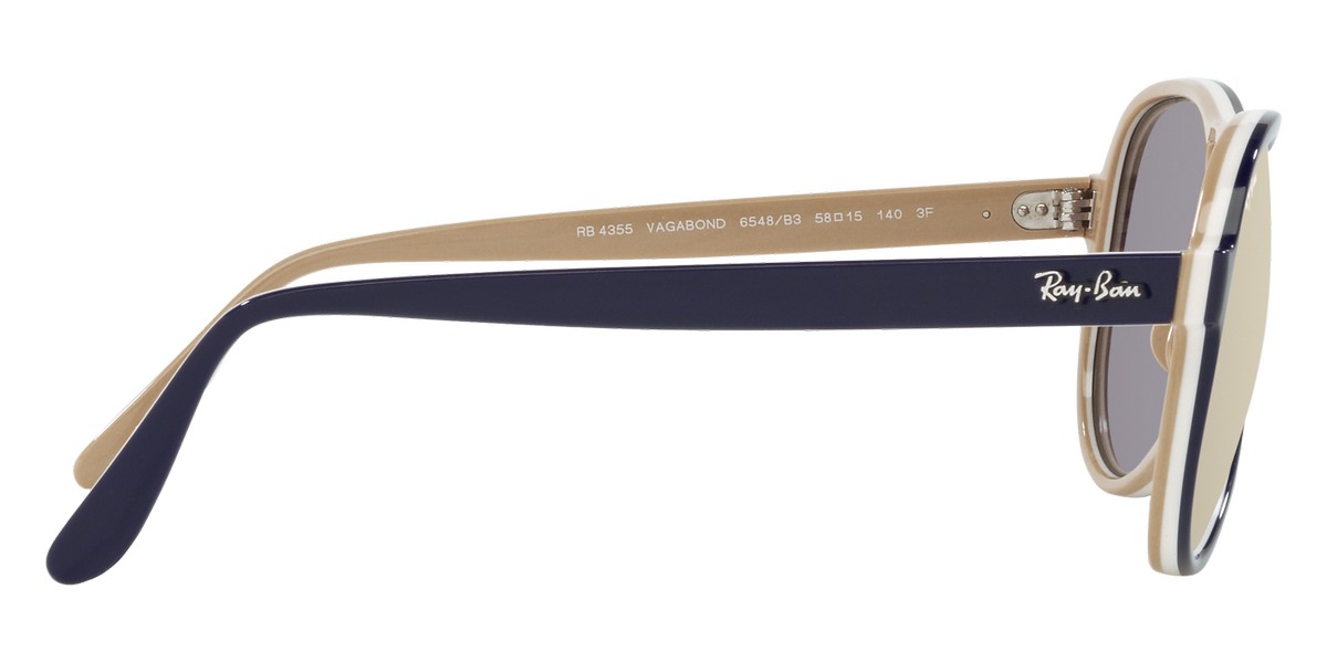 Ray Ban Vagabond RB4355 6548B3 58 Blue Creamy Light Brown