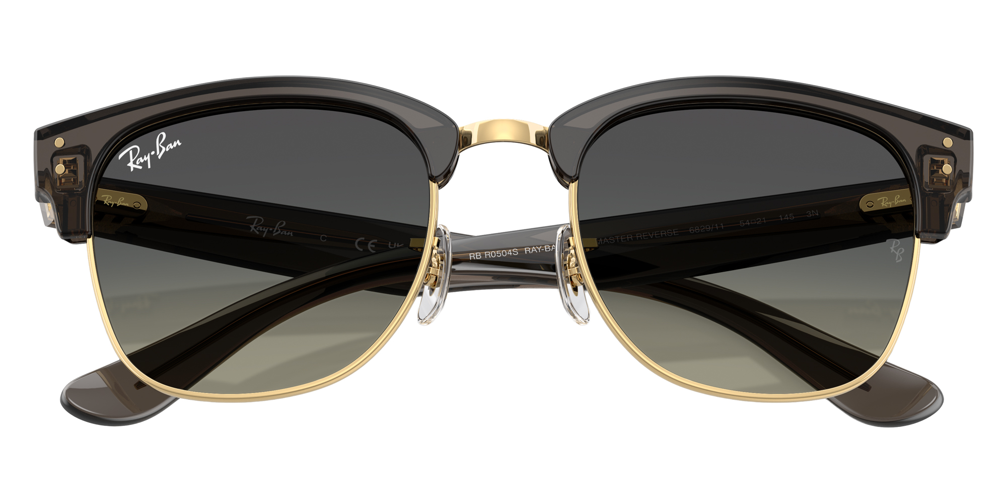Color: Transparent Dark Gray on Gold (682911) - Ray-Ban RBR0504S68291151