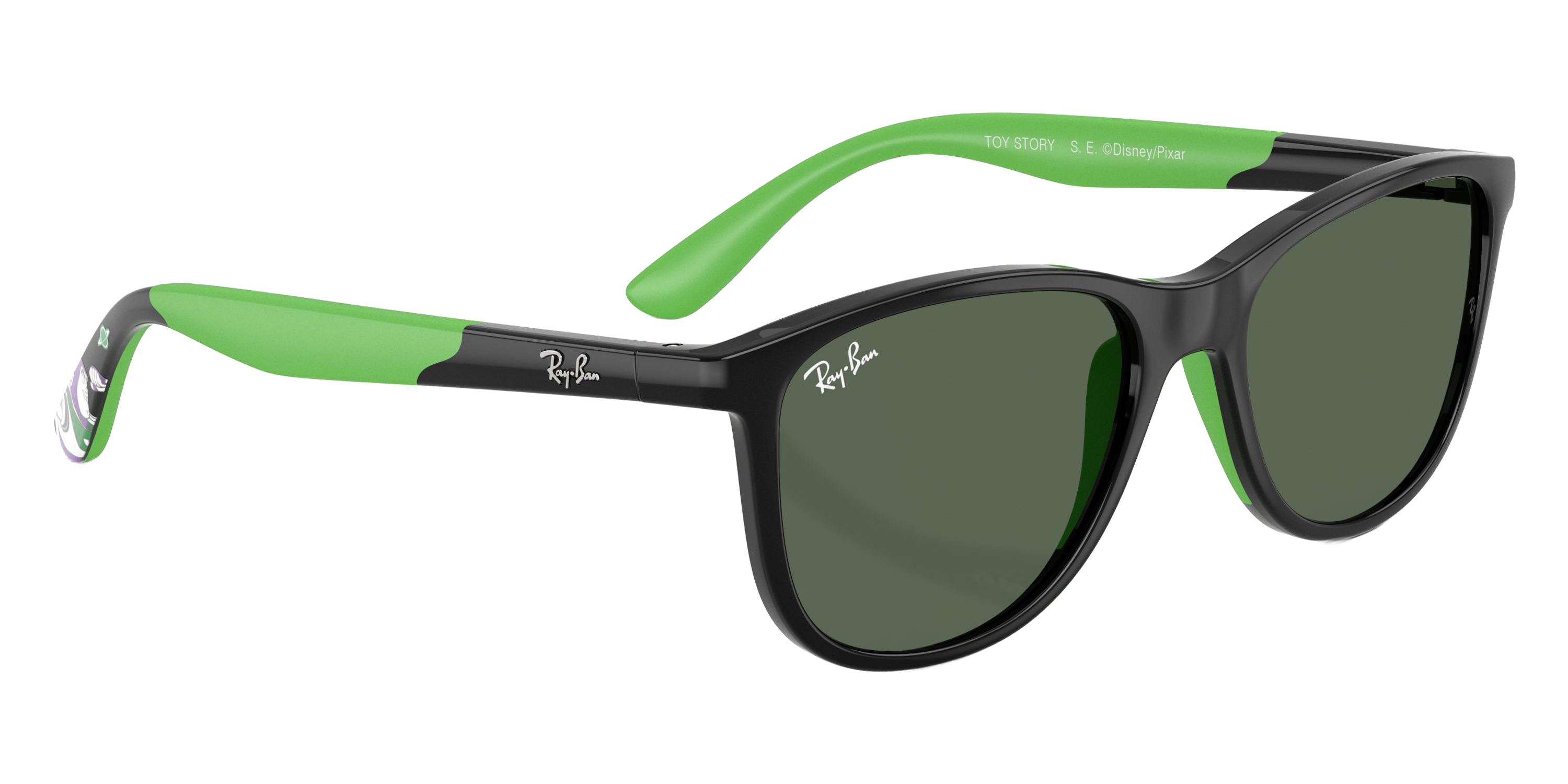 Color: Black and Rubber Green (719371) - Ray-Ban RJ9077S71937149