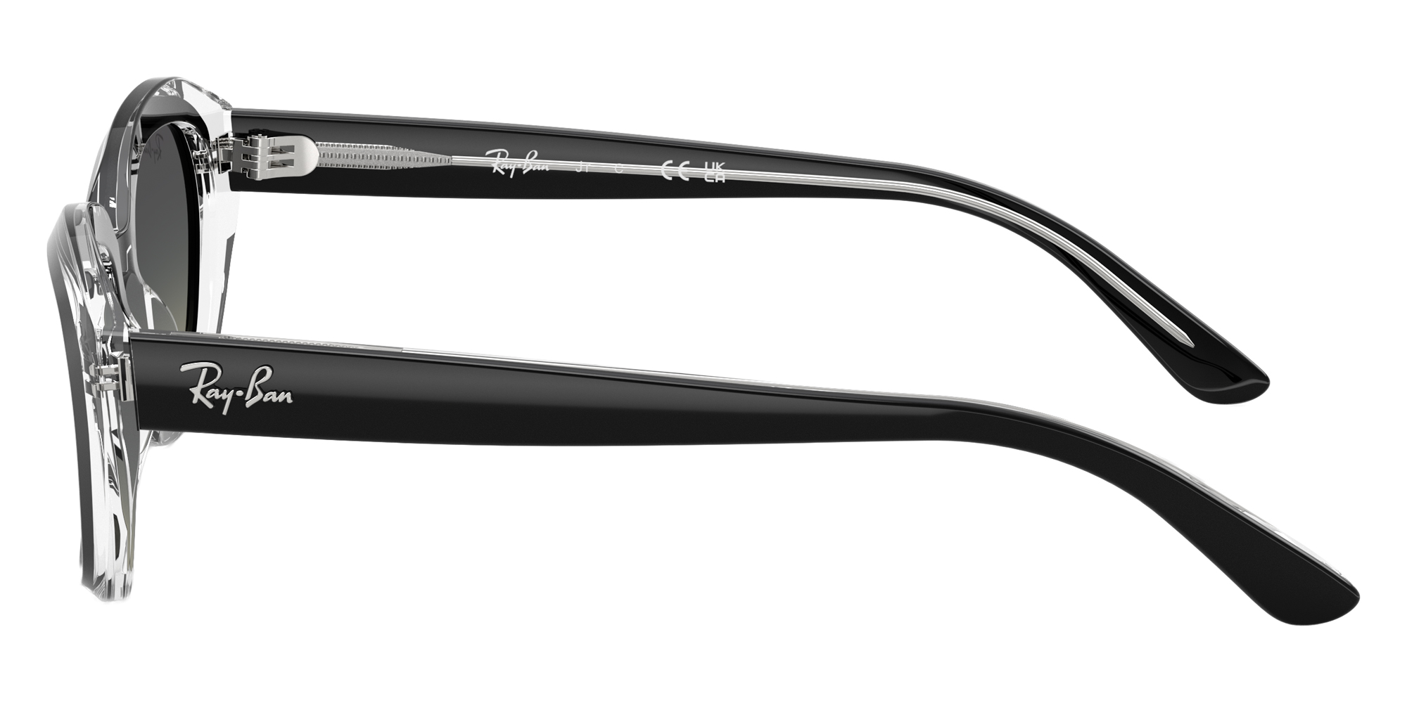 Color: Black on Transparent (715811) - Ray-Ban RJ9081S71581148