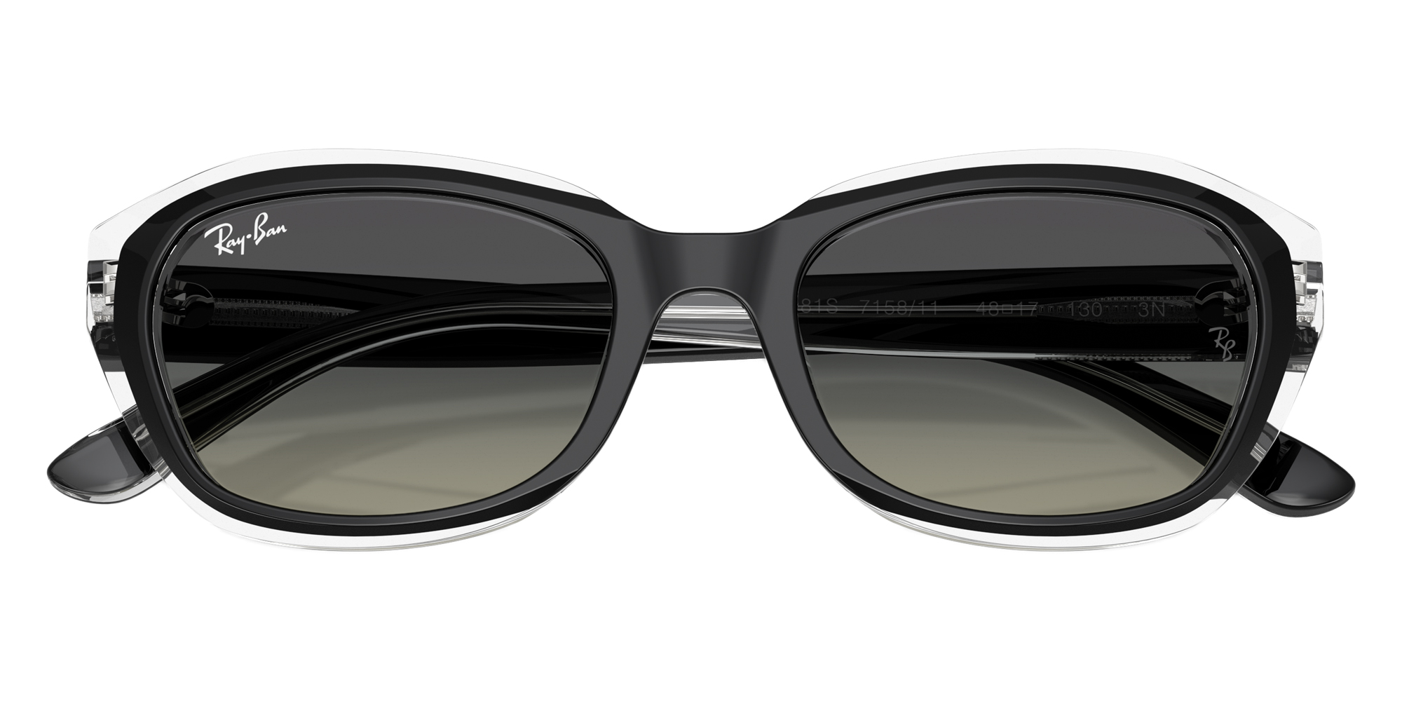 Color: Black on Transparent (715811) - Ray-Ban RJ9081S71581148