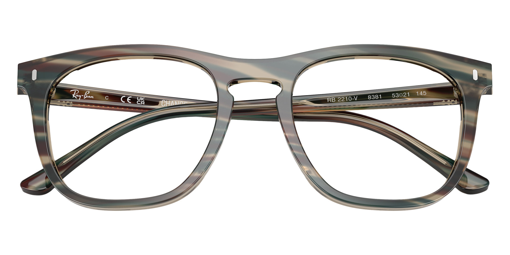Color: Photo Striped Gray (8381) - Ray-Ban RX2210V838153