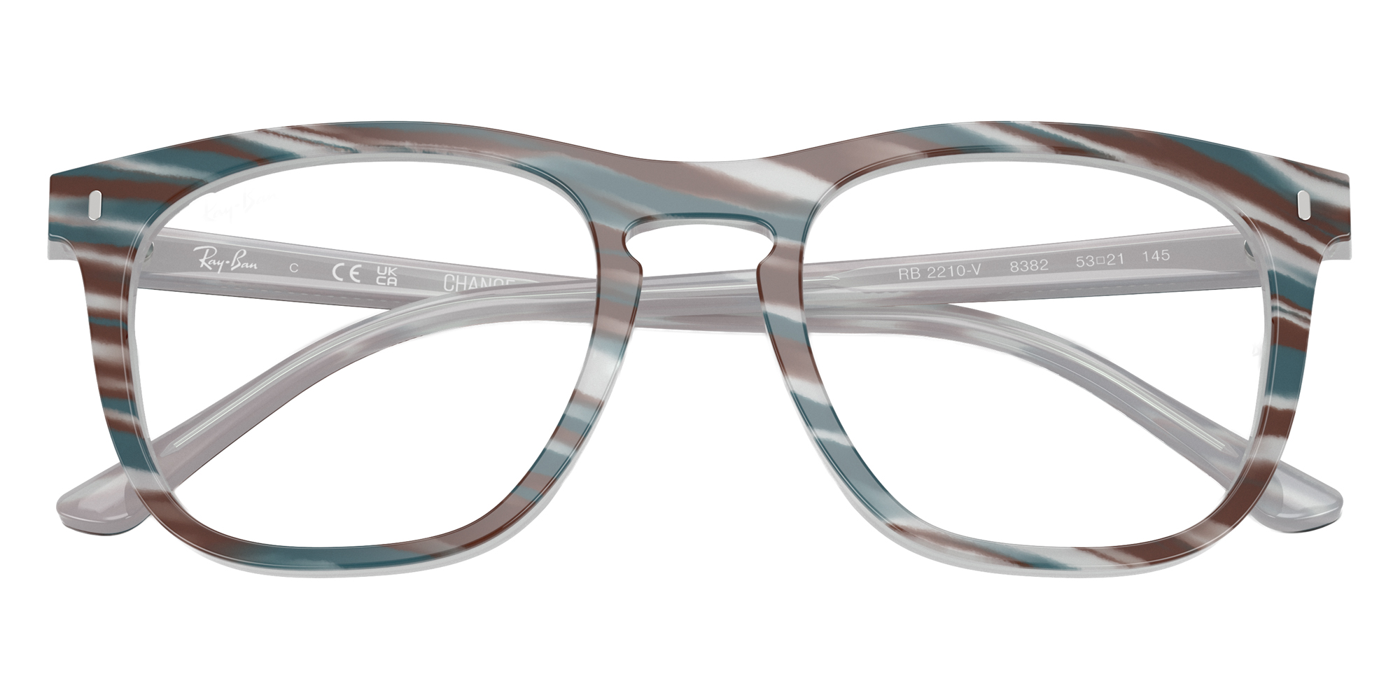 Color: Photo Striped Light Blue (8382) - Ray-Ban RX2210V838253