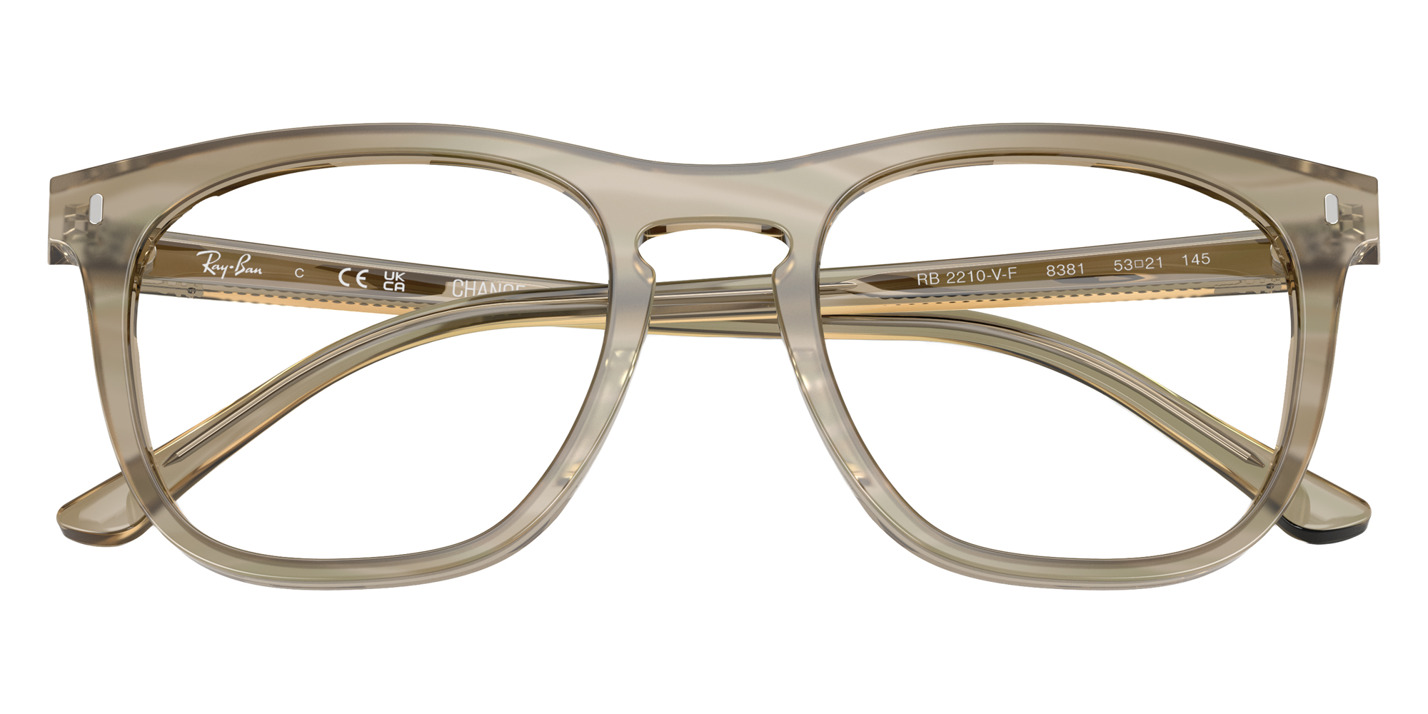 Color: Photo Striped Gray (8381) - Ray-Ban RX2210VF838153