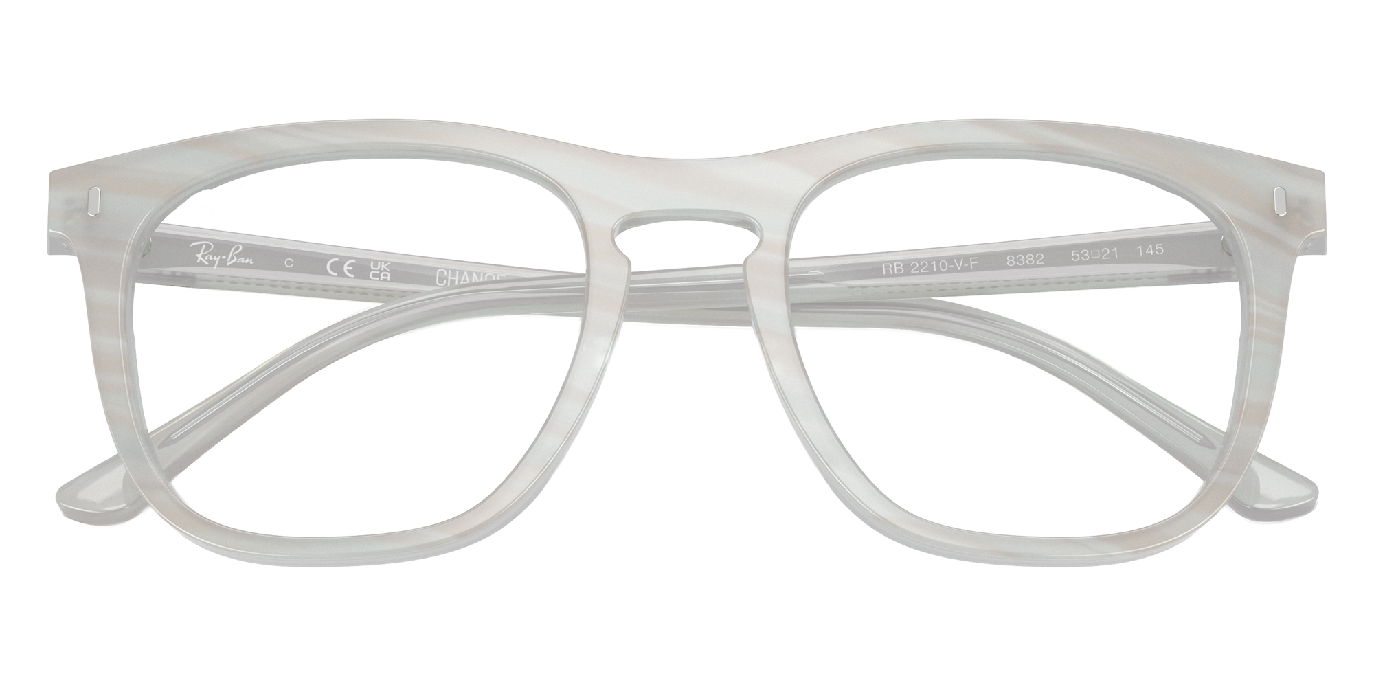 Color: Photo Striped Light Blue (8382) - Ray-Ban RX2210VF838253