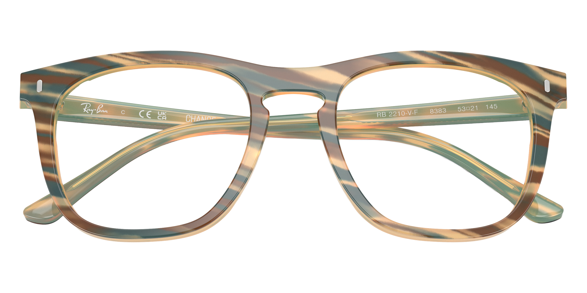 Color: Photo Striped Brown (8383) - Ray-Ban RX2210VF838353