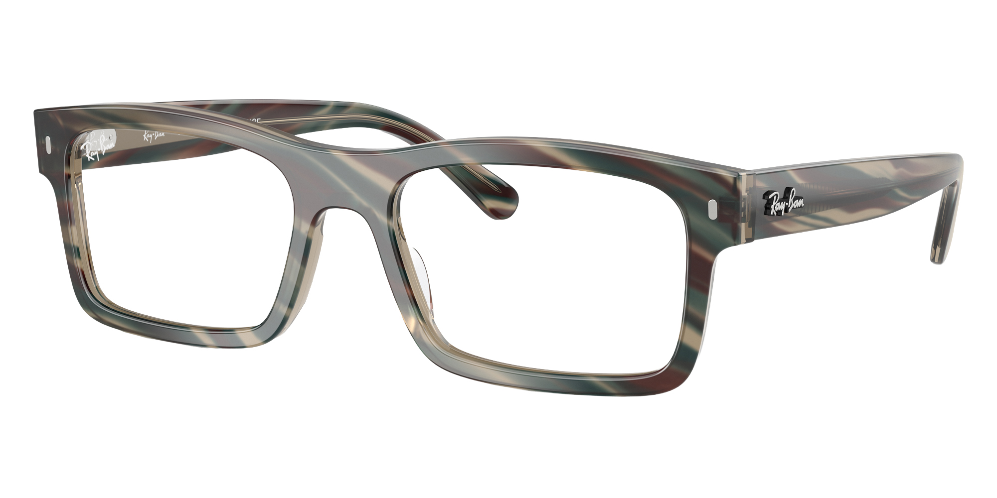 Color: Photo Striped Gray (8381) - Ray-Ban RX5435838154