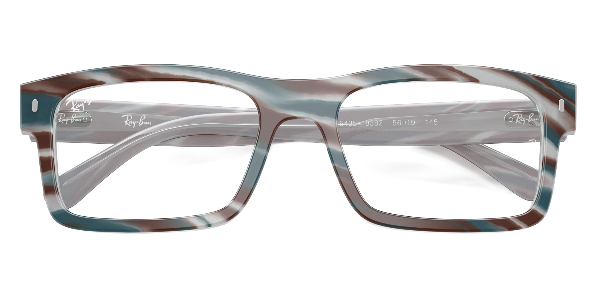 Color: Photo Striped Light Blue (8382) - Ray-Ban RX5435838254
