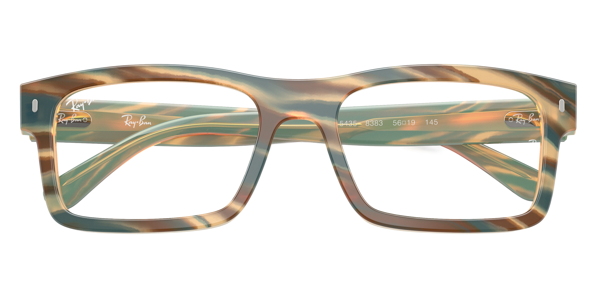 Color: Photo Striped Brown (8383) - Ray-Ban RX5435838354