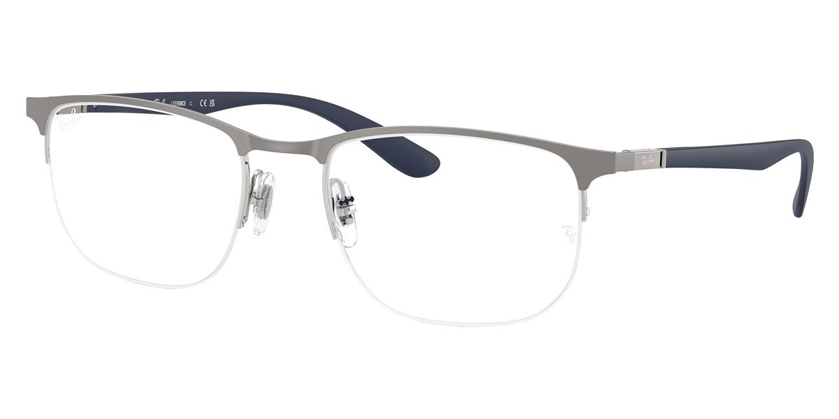 Color: Matte Gunmetal on Silver/Matte Dark Blue (2620) - Ray-Ban RX6513262053
